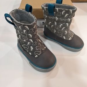 See Kai Run Ripley Boots Gray Bear Penguin Girls Boys Toddler Size 5